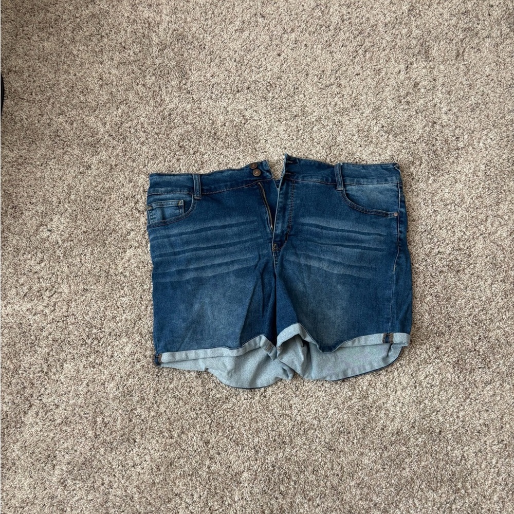 Wallflower Dark Blue Denim Jean Shorts